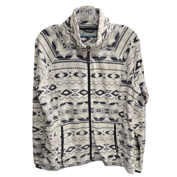 Free Country Womens Full-Zip Polar Fleece Jacket Aztec Print Large - Picture 1 of 9